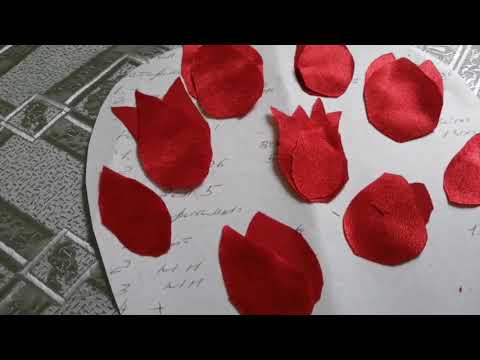 Видео: Букет тюльпанов в технике пицца.