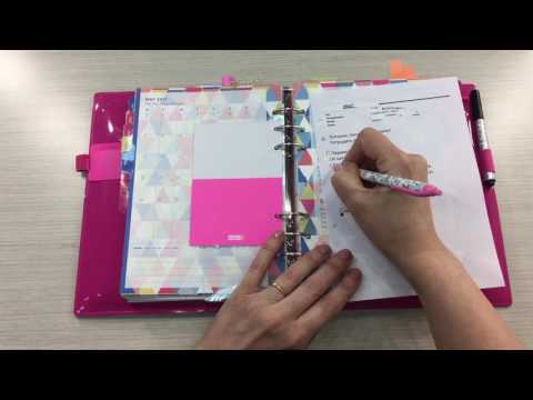 Видео: Моя система планирования по работе в Filofax Domino Patent A5 Hot Pink