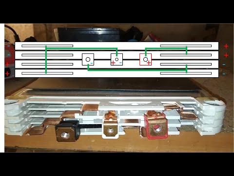 Видео: Разборка модуля аккумулятора Nissan Leaf, подключение банок последовательно.