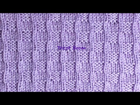 Видео: Шахматка с волнистыми продольными линиями. Вязание лицевыми и изнаночными петлями.