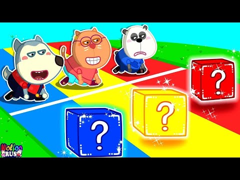 Видео: Кто выиграет гонку с кубиками удачи? | Учимся стараться с Вулфу | Wolfoo Russian