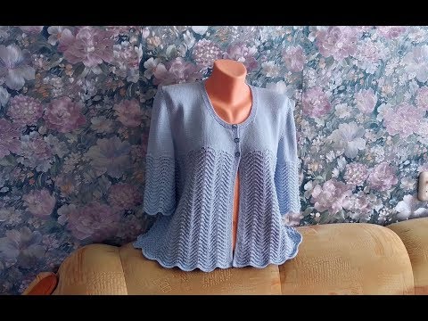 Видео: Жакет спицами "Волна".МК.