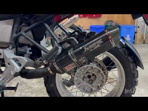 Видео: BMW r1100 gs. Старый глушитель с AliExpress.