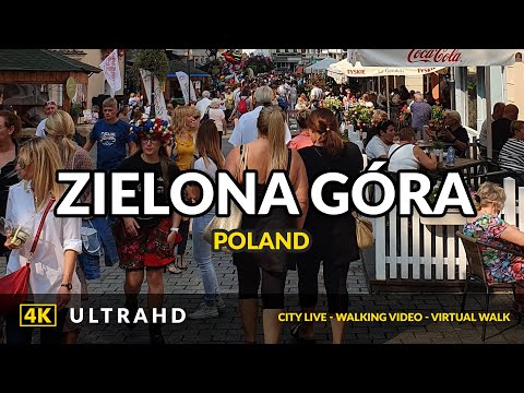 Видео: Зелена-Гура, Польша - Виртуальная пешеходная экскурсия - Центр города