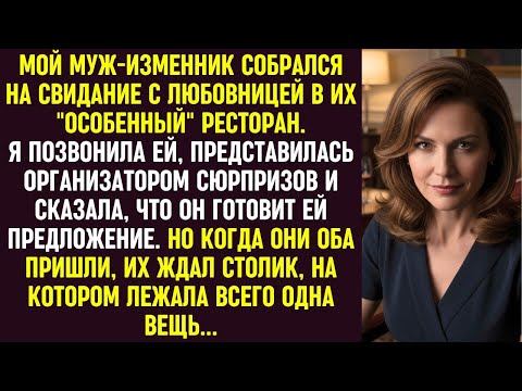 Видео: Муж пошёл с любовницей в их ресторан. На их столе их ждала только одна вещь — от меня.