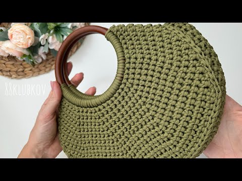 Видео: Очень красивая, моя лучшая идея! Круглая сумка крючком на круглых ручках. @88 Klubkov