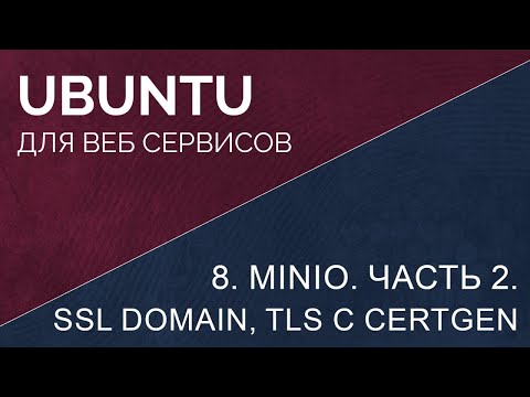 Видео: 8. Minio, Часть 2. SSL domain и TLS с помощью CERTGEN