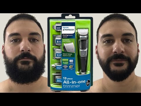 Видео: Стрижка бороды — Philips Norelco Multigroom 3000 — модель MG3750