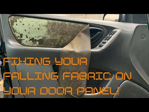 Видео: Ремонт отвалившейся ткани с дверной обивки