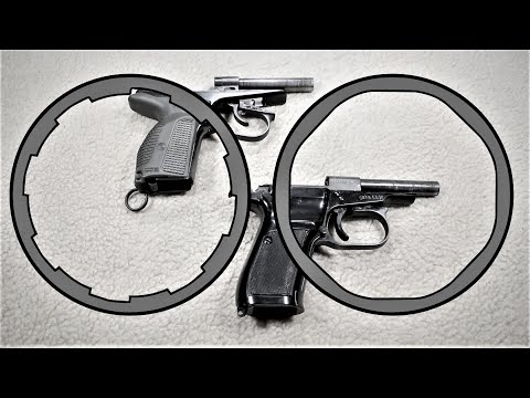 Видео: Пистолет Макарова и его чешский кузен CZ-82  со сверловкой Ланкастера.