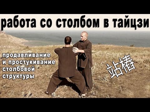 Видео: Тайцзи Ветер-Гром. Продавливание и простукивание столбовой структуры