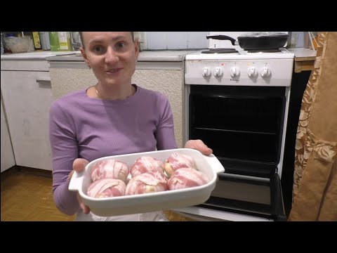 Видео: Фаршированные грибы ШАМПИНЬОНЫ в беконе