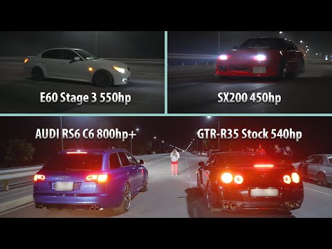 Видео: ДРАГ это Вам не ДРИФТ! Nissan SX200 450hp VS BMW E60 Stage 3 550hp+ & GTR-R35 540hp VS RS6 C6 800hp+