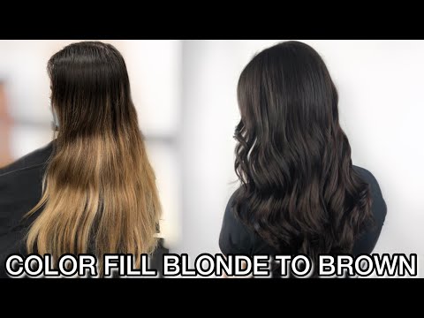 Видео: Как сделать цветную заливку для волос, чтобы они стали каштановыми | Цветовая заливка для волос, ...