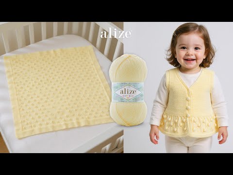 Видео: Детский комплект с пряжей Alize Happy Baby New