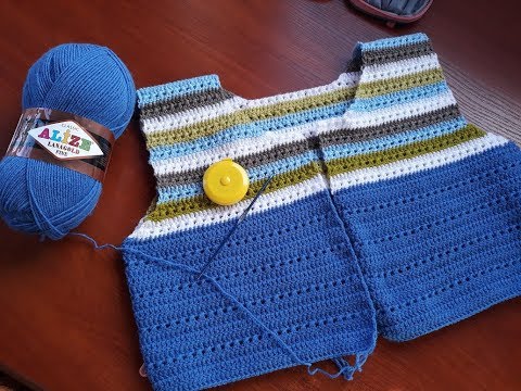 Видео: Жакет крючком (из остатков пряжи). Часть 5. Убавления.