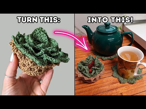 Видео: Легко связать крючком подставки для горшков с суккулентами! Учебник по вязанию крючком | грубость