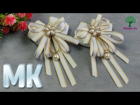 Видео: Простые красивые бантики из репсовой ленты\Master diy  канзаши