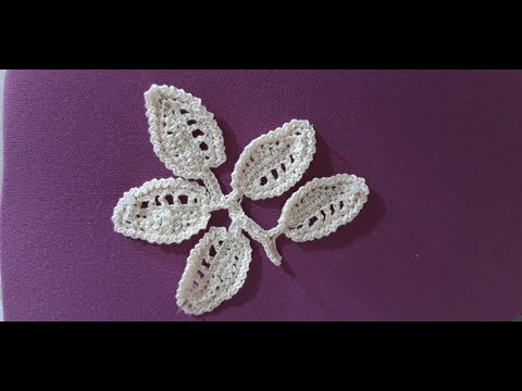 Видео: ЛИСТИК/ВЕТОЧКА ЛИСТИКОВ крючком.ИРЛАНДСКОЕ КРУЖЕВО. Листик крючком . Мотив крючком .