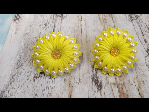 Видео: Зефирки из ленты 2,5 см / зефирки / бантики из лент / канзаши / kanzashi / DIY / бантики из репса