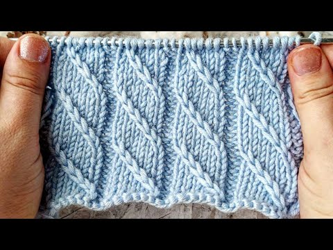 Видео: ИМИТАЦИЯ КОСЫ ИЛИ РЕЗИНКА КОСИЧКА . Узоры спицами.