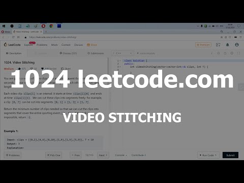 Видео: Разбор задачи 1024 leetcode.com Video Stitching