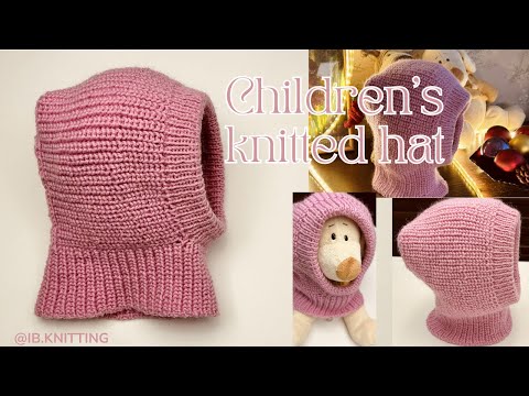 Видео: 🦉Детская шапка-шлем спицами. ~ 3-4 года. #knitting #вязание