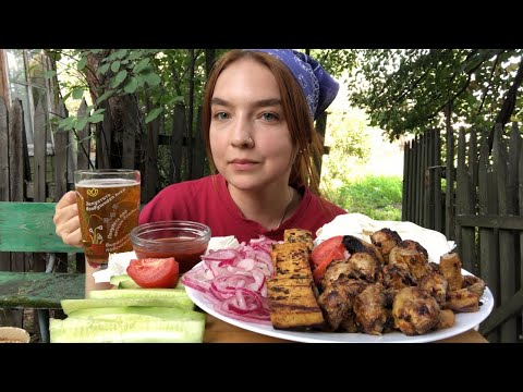 Видео: Мукбанг | Неожиданный дачный мукбанг | Mukbang | Barbeque