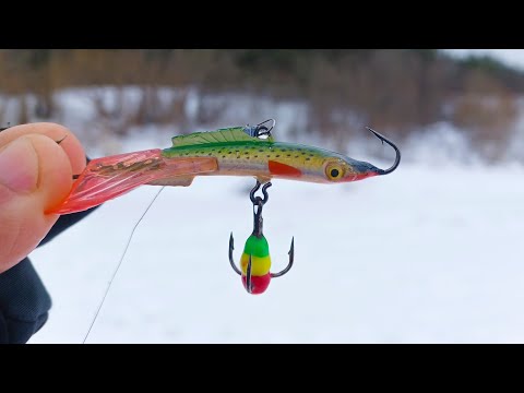Видео: ЖЕРЛИЦЫ МОЛЧАТ а балансиры ЛОВЯТ щуку! рыбалка на малой реке зимой в 2023