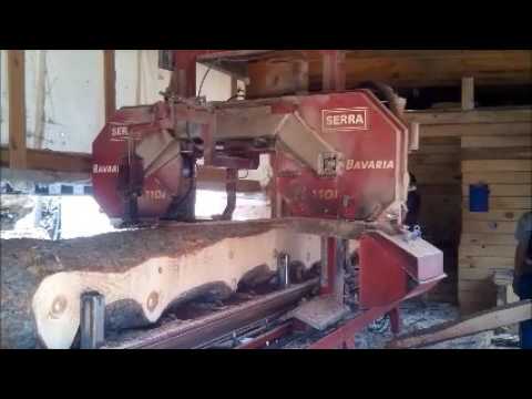 Видео: Бревно Ø 53см (1,5м³) на обрезную доску за 15 минут SERRA Bavaria SL110