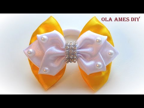 Видео: Бантик из ленты Канзаши Мастер Класс/ Satin ribbon bow/ Laço de fitas/ Ola ameS DIY