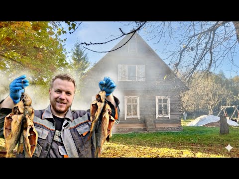 Видео: Дом в лесу оживает: утепление окна и аромат копчёных карпов #хочувдеревню #хутор