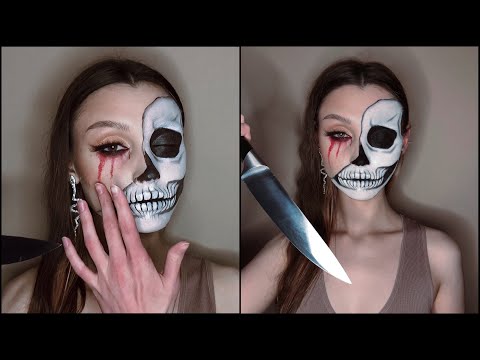 Видео: ТУТОРИАЛ МАКИЯЖА НА ХЭЛЛОУИН / Страшный грим на Хэллоуин