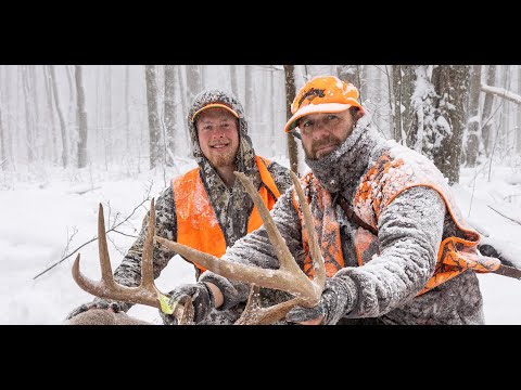 Видео: Охота с винтовкой в ​​Пенсильвании на снегу — два оленя с общественных земель на мясном шесте!