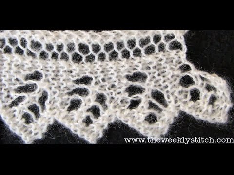 Видео: Кромочный узор - Листья (Belgian Lace)