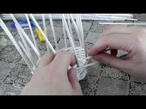 Видео: Как прятать стыки при наращивании рабочих трубочек. Плетение из газет