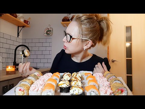 Видео: Мукбанг Роллы🍣Rolls Улыбка не сходит с моего лица 🥰 Классные выходные/14 февраля День Влюблённых