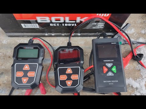 Видео: Сравнение показаний  тестеров АКБ Konnwei 208 , 218  и Kingbolen BM580