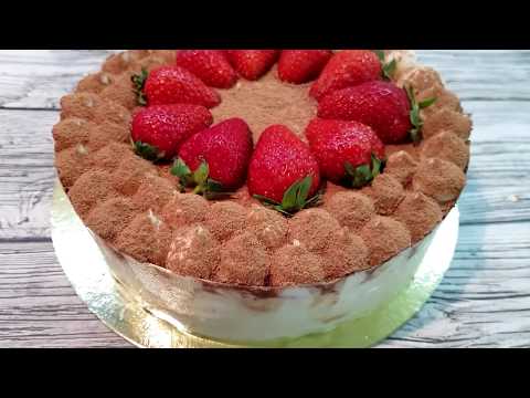 Видео: Диетический торт " Клубничный тирамису".