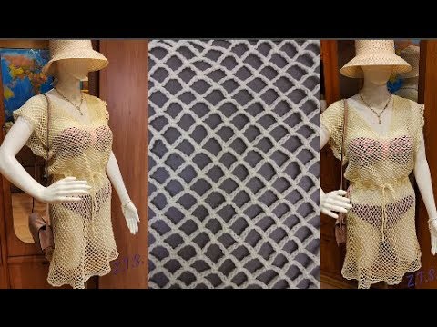 Видео: Лёгкая невесомая пляжная туника из 120г пряжи