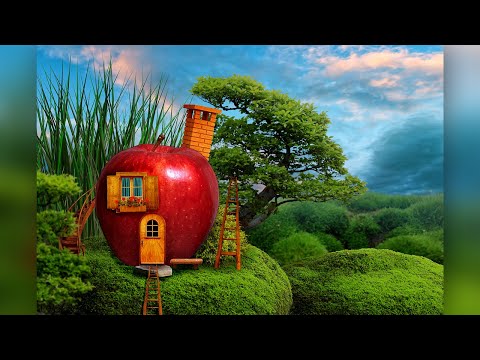 Видео: Сказочный коллаж в Фотошоп. Съедобный домик