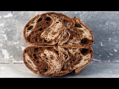 Видео: Мраморный хлеб на закваске/Marble chocolate sourdough bread