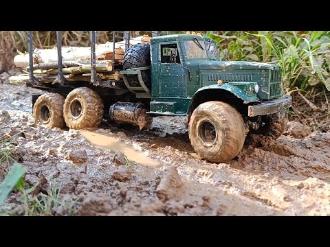 Видео: RC КРАЗ 255б на бездорожье. RC KRAZ 255b 1/18 scale off road action