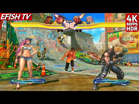 Видео: Poison & Rolento против Raven & Alisa (Самый сложный ИИ) - Street Fighter X Tekken