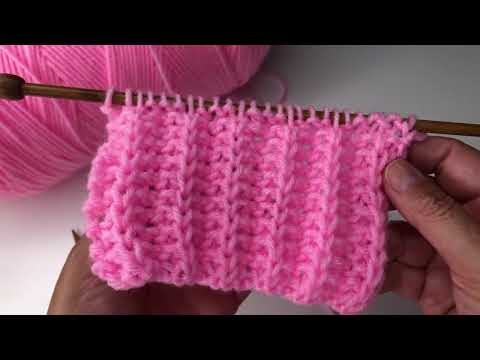 Видео: № 89  Французская гранённая резинка спицами / Мастер-Класс / Для начинающих / Уроки вязания Узор #56