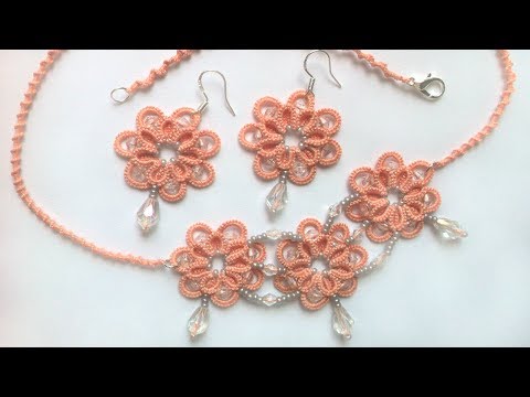 Видео: Серьги София фриволите иглой анкарс Видео урок для начинающих. DIY Earrings frivolite needle Tatting