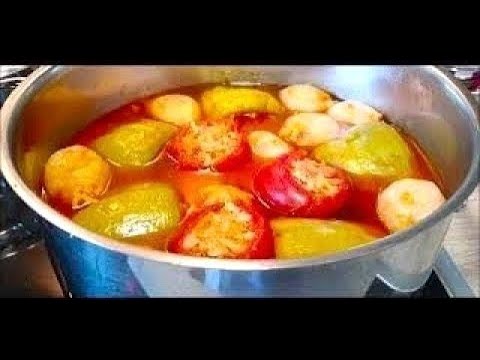 Видео: Фаршированный Перец!ЛукПомидоры!Виноградные листья!