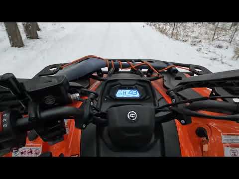 Видео: По заснеженному лесу на CF Moto 450