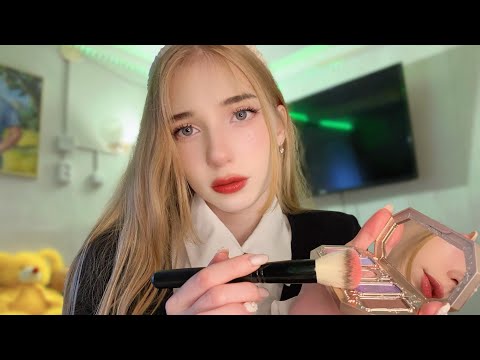 Видео: АСМР Сделаю для тебя макияж🎀✨ Айдол🎀 *звуки кисти,помадок* ASMR Makeup for an idol🌙