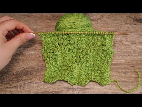 Видео: «Кустарный» узор спицами 🌿 «Bushes» knitting pattern